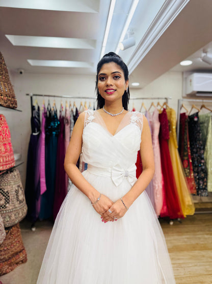 "Imperial Grace Bridal Ball Gown with Embroidered Lace & Without Sleeve" Product code - 2101