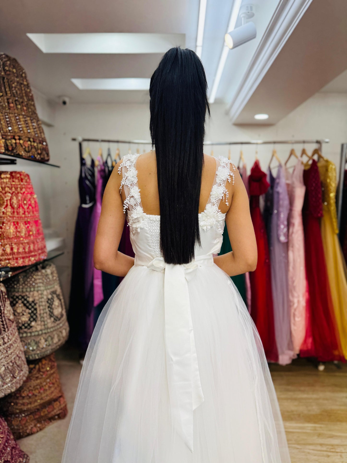 "Imperial Grace Bridal Ball Gown with Embroidered Lace & Without Sleeve" Product code - 2101