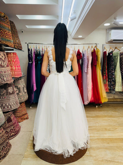 "Imperial Grace Bridal Ball Gown with Embroidered Lace & Without Sleeve" Product code - 2101