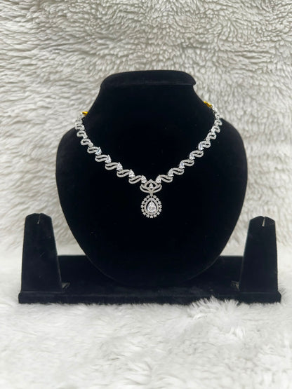 Elegant Crystal Statement Necklace & Matching Earrings Set- 7483