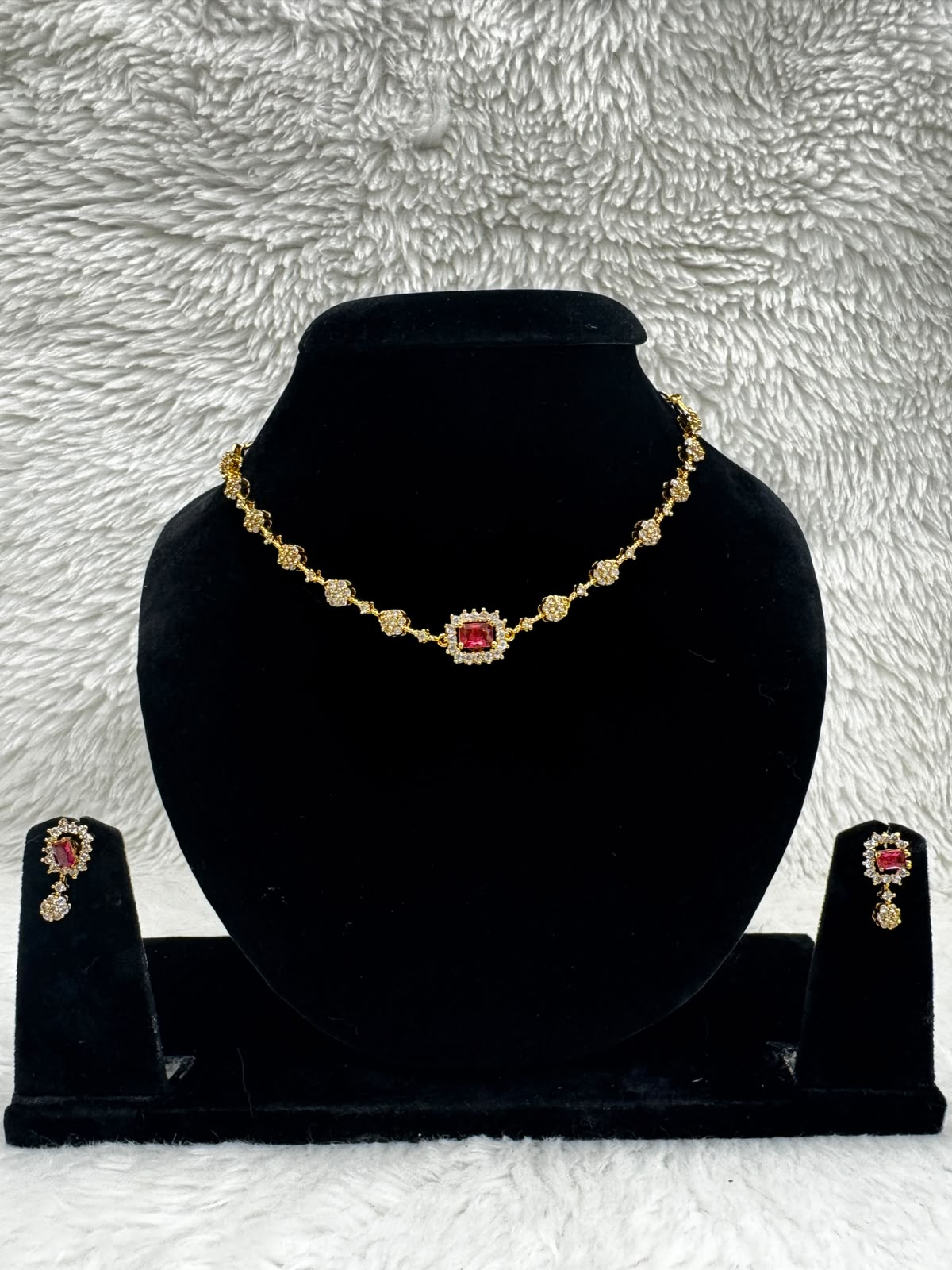 Elegant stone Necklace Set Lightweight Bridal wear and -9450