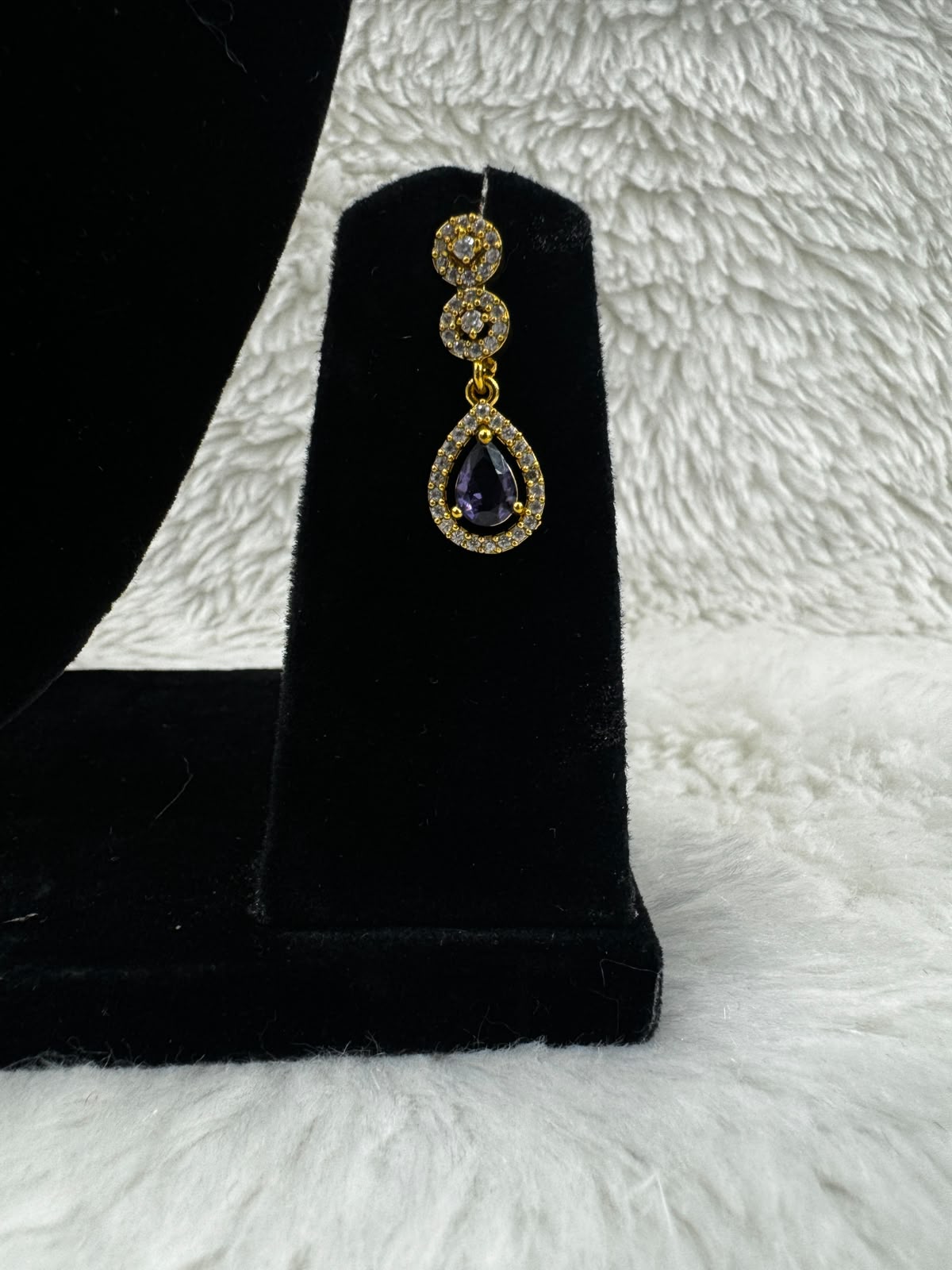 Royal Teardrop Gold Necklace and Classic gold Necklace with Gemstone pendants -2399