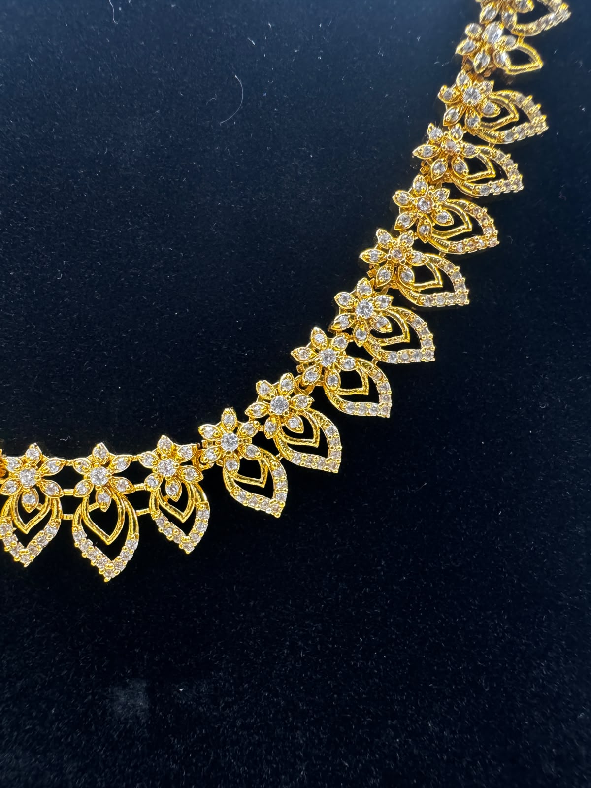 Golden Crystal Bridal Headpiece and Earrings set -7492