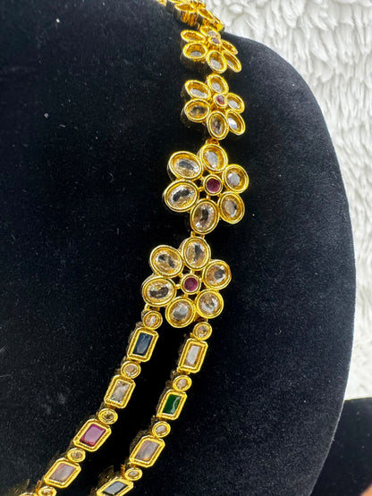 Elegant product and Emerald Glow 2 Layer Beaded Necklace set -7298