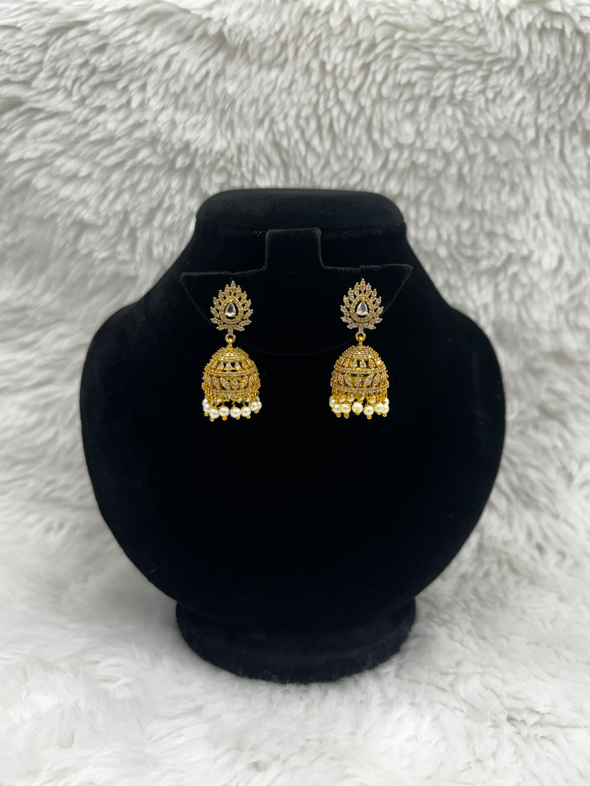 Elegant Diamond style Jhumka Earrings-7531