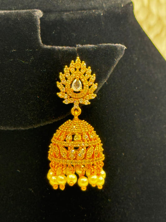 Elegant Diamond style Jhumka Earrings-7531