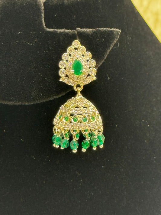 Elegant Diamond style Jhumka set -7242