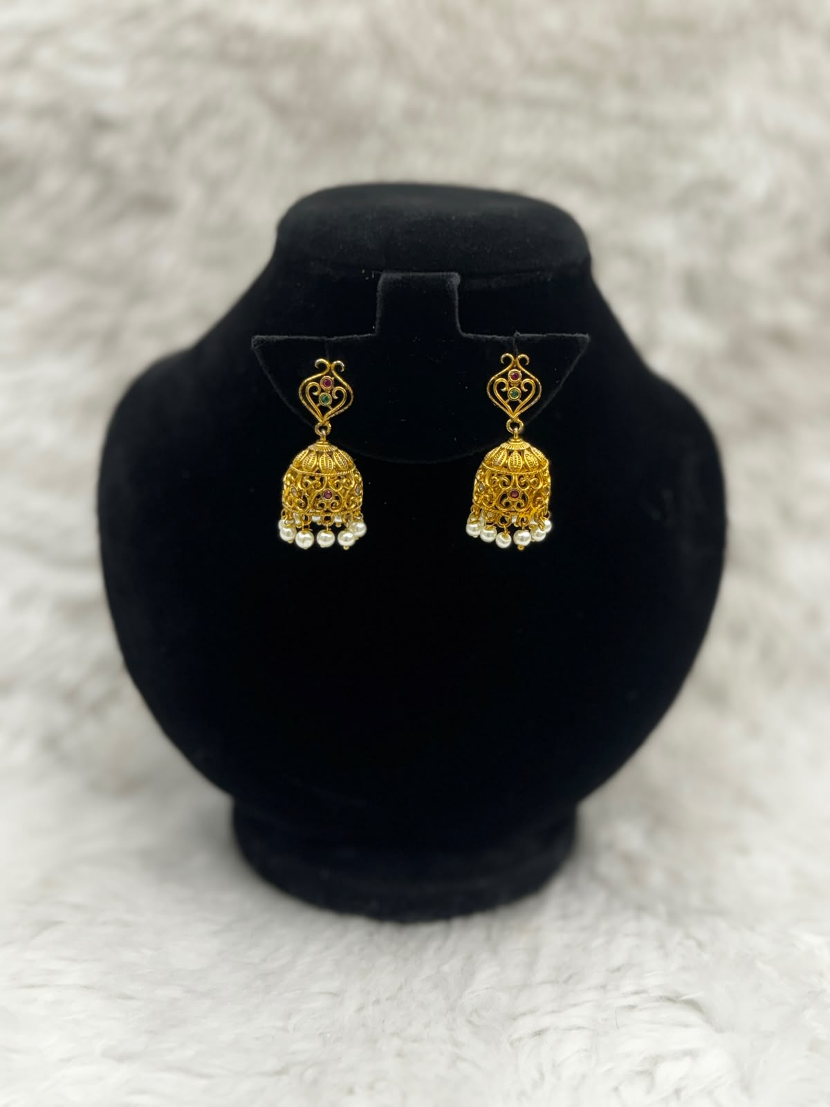 Antique Gold Designer Jhumka Treditional south indian Jewellery-7142