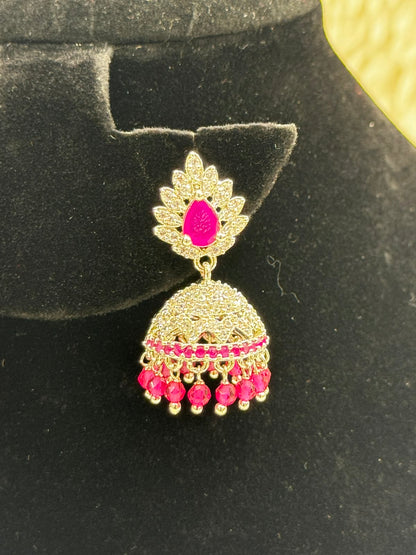 ElegantDiamond style Jhumka set -7247