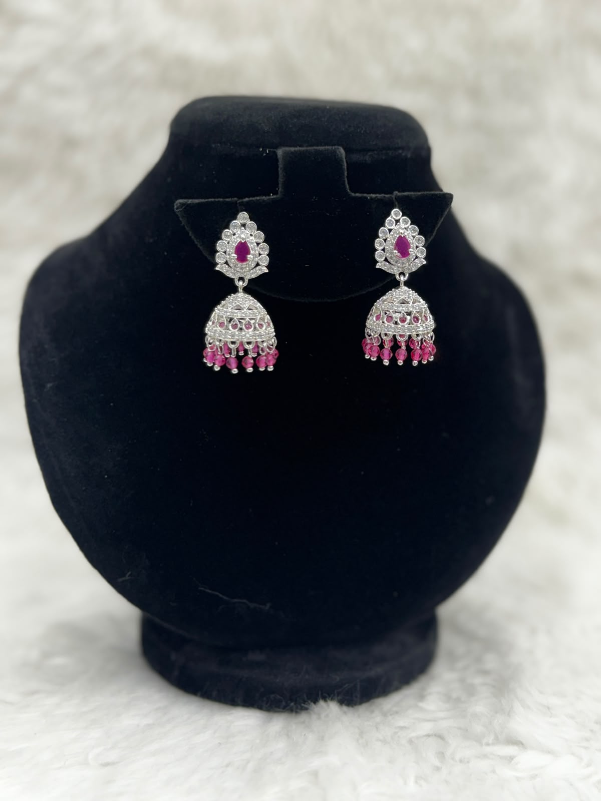 AntiqueGoldplated Ruby stone Jhumka Earrings-7243