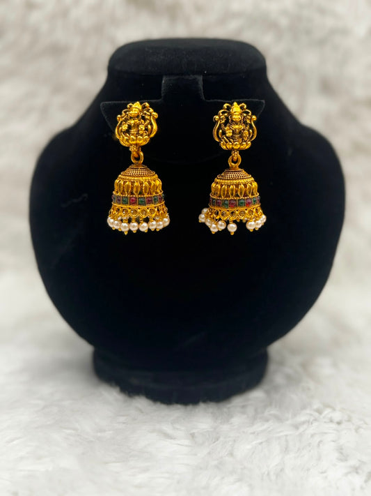 Traditional Gold Plated Pearl Jhumka Earring -7198