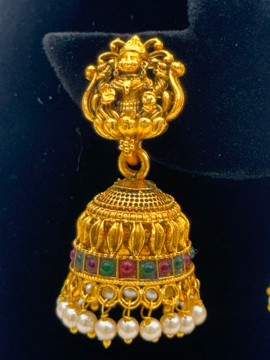 Traditional Gold Plated Pearl Jhumka Earring -7198