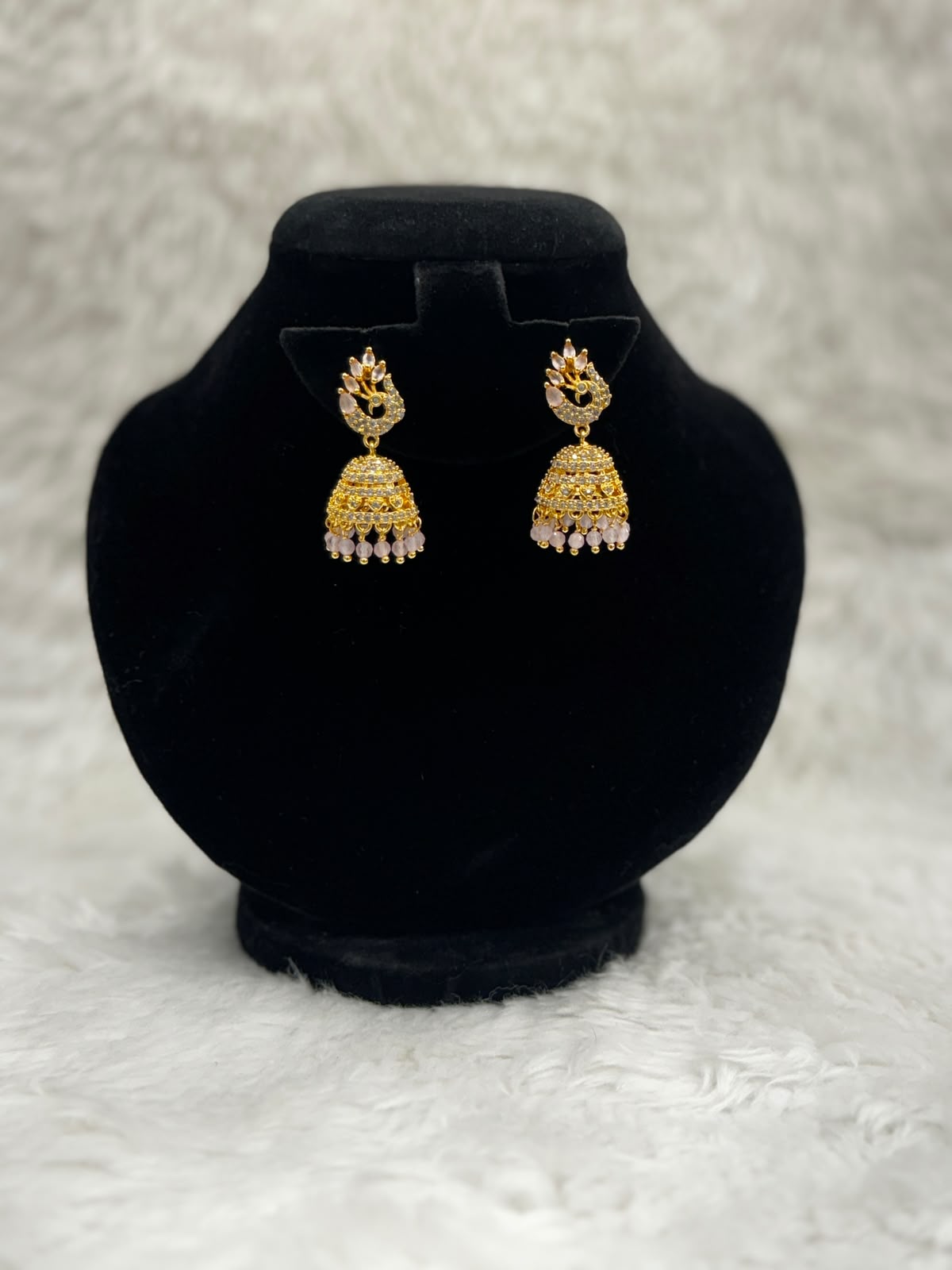 AntiqueGoldplatedJhumkaEarrings with stones-7239