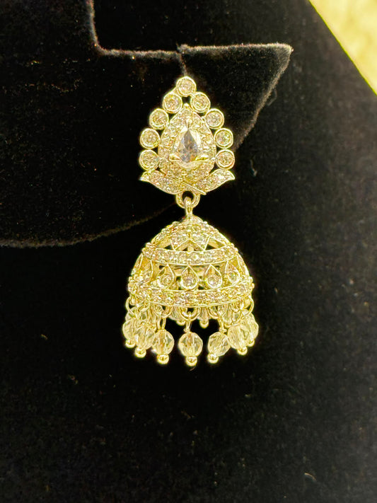 Elegant Diamond style Jhumka set -7244