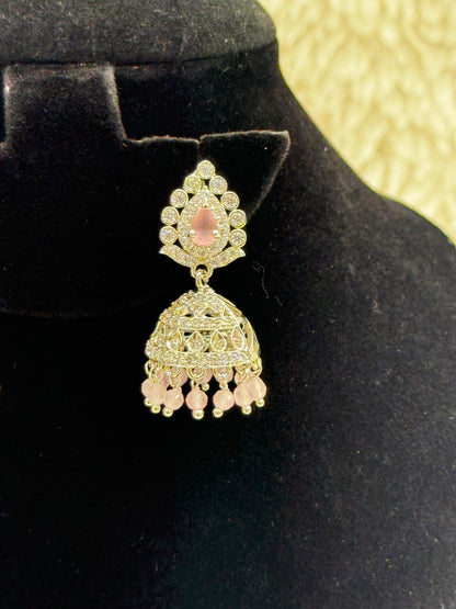 Elegant Diamond style Jhumka set - 7248