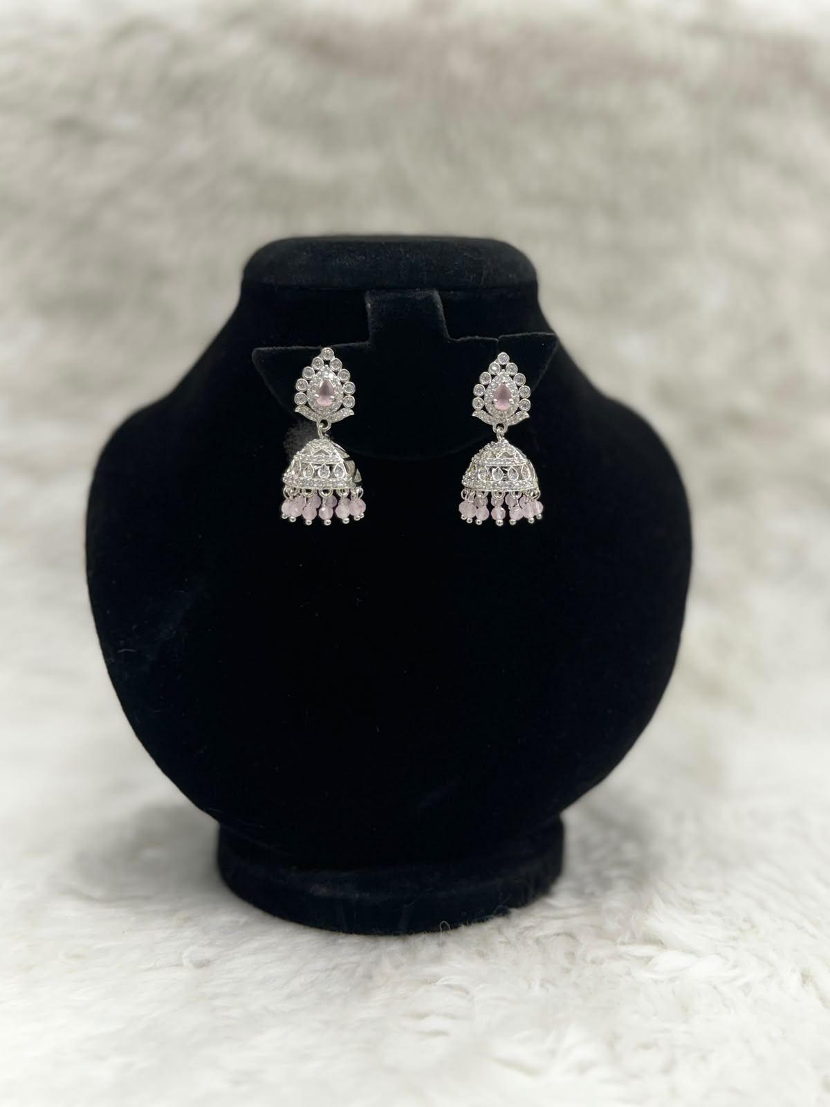 Elegant Diamond style Jhumka set - 7248