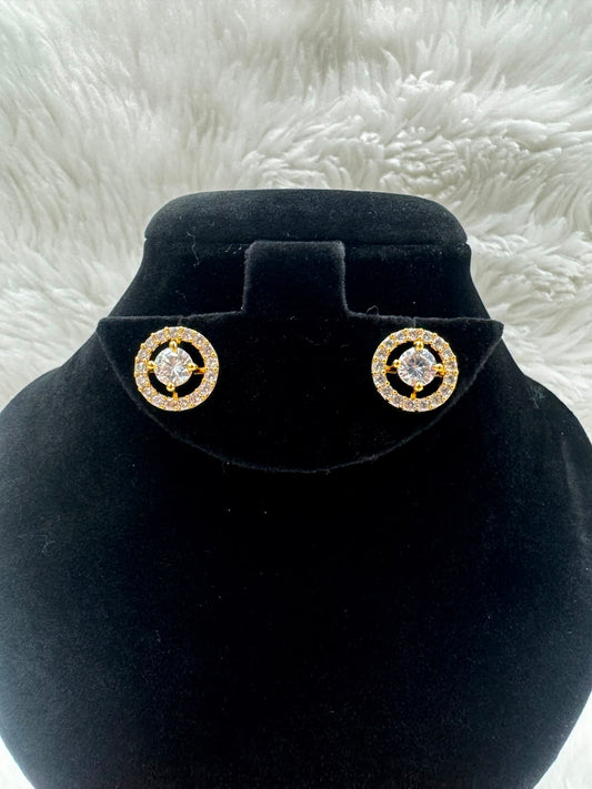 Round gold border with center stone and Antique gold plated and daily wear -7131