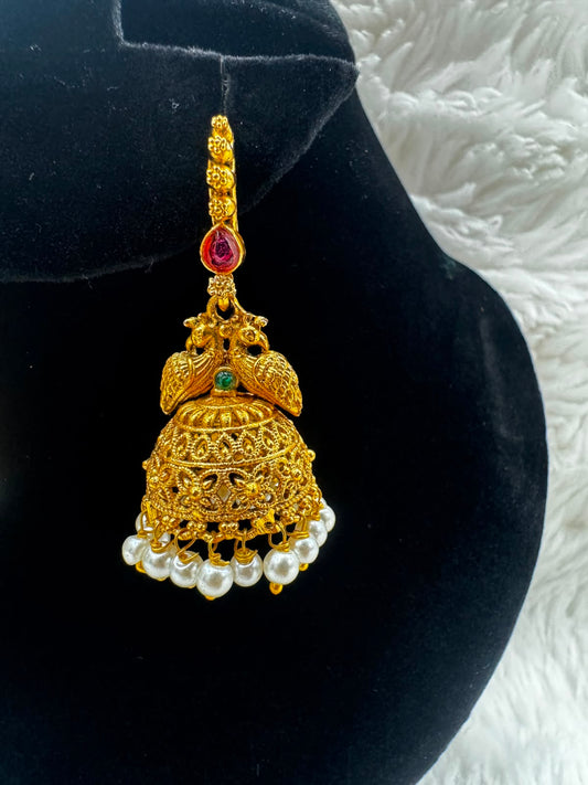 Antique Gold plated Jhumka Earrings-7386