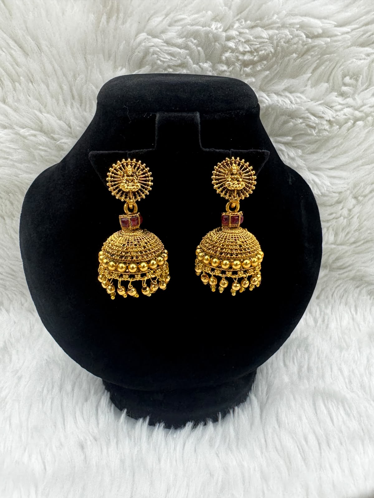 AntiqueGoldplatedJhumkaEarrings set-7203
