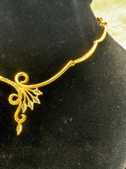 Elegant Golden Necklace- 7015