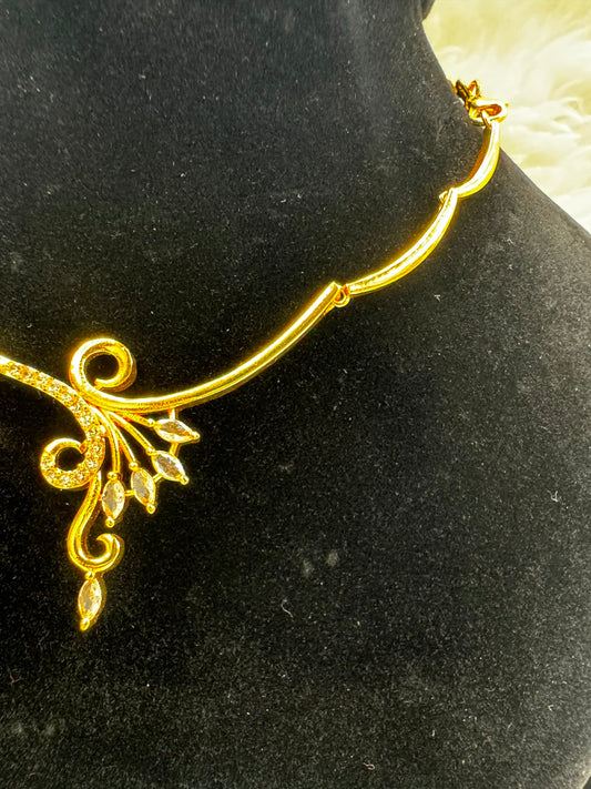 Elegant Golden Necklace- 7015