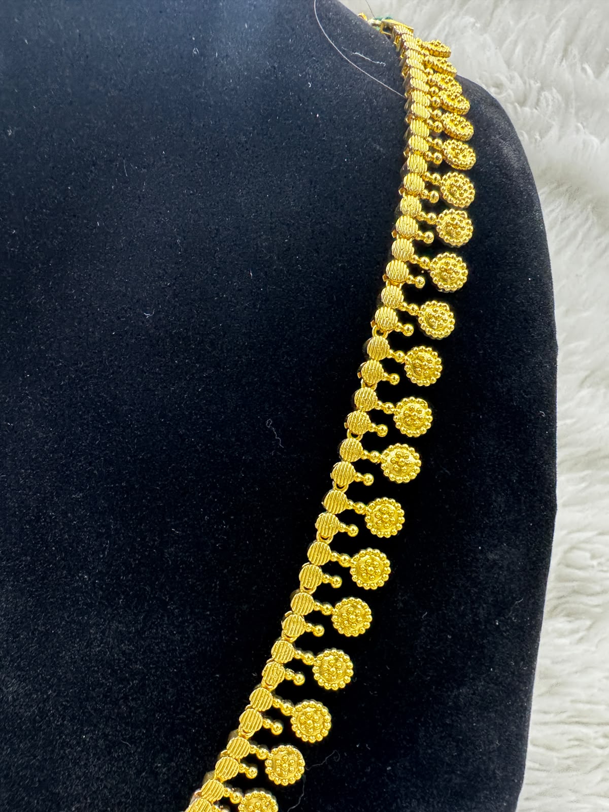 Elegant Gold-Tone Floral Haaram -7019