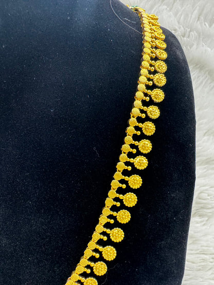 Elegant Gold-Tone Floral Haaram -7019
