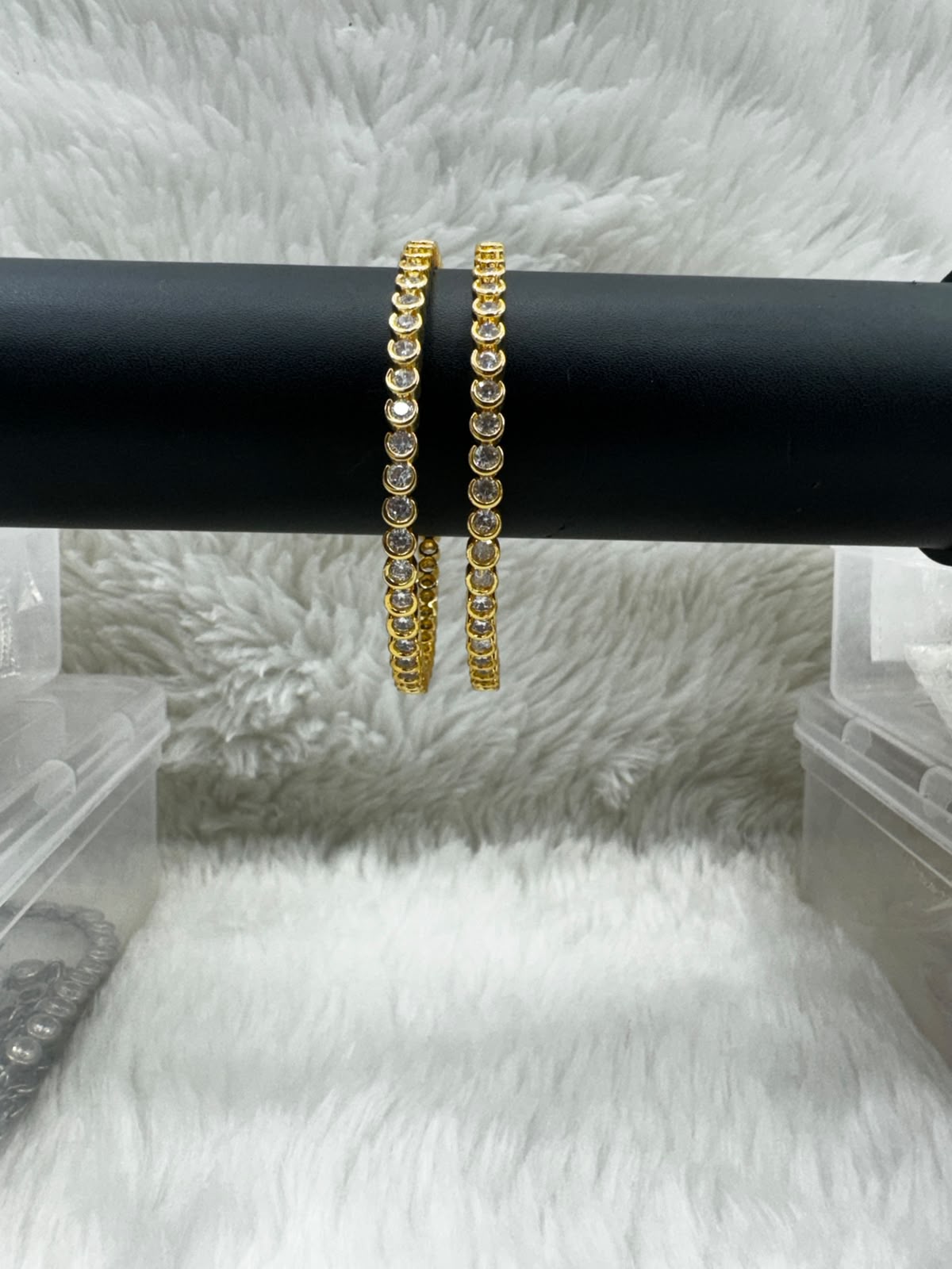 Elegant  Gold-Tone with Diamondstyle bangle -7315