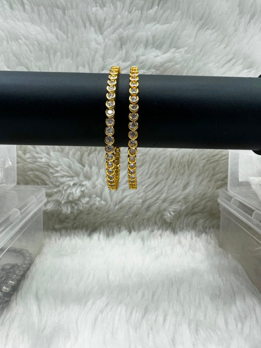 Elegant  Gold-Tone with Diamondstyle bangle -7315