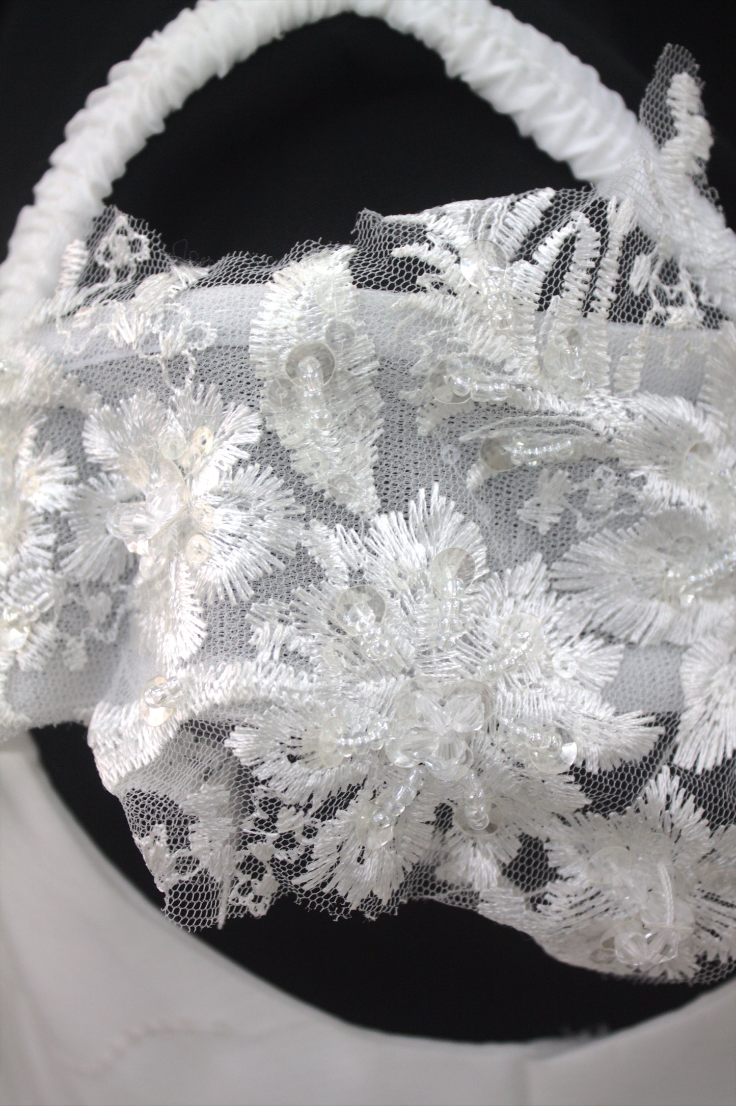"Enchanted Blossom Off-Shoulder Ball Gown with Lace Appliqué-White Gown" Product code-2021