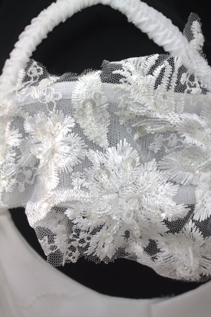 "Enchanted Blossom Off-Shoulder Ball Gown with Lace Appliqué-White Gown" Product code-2021