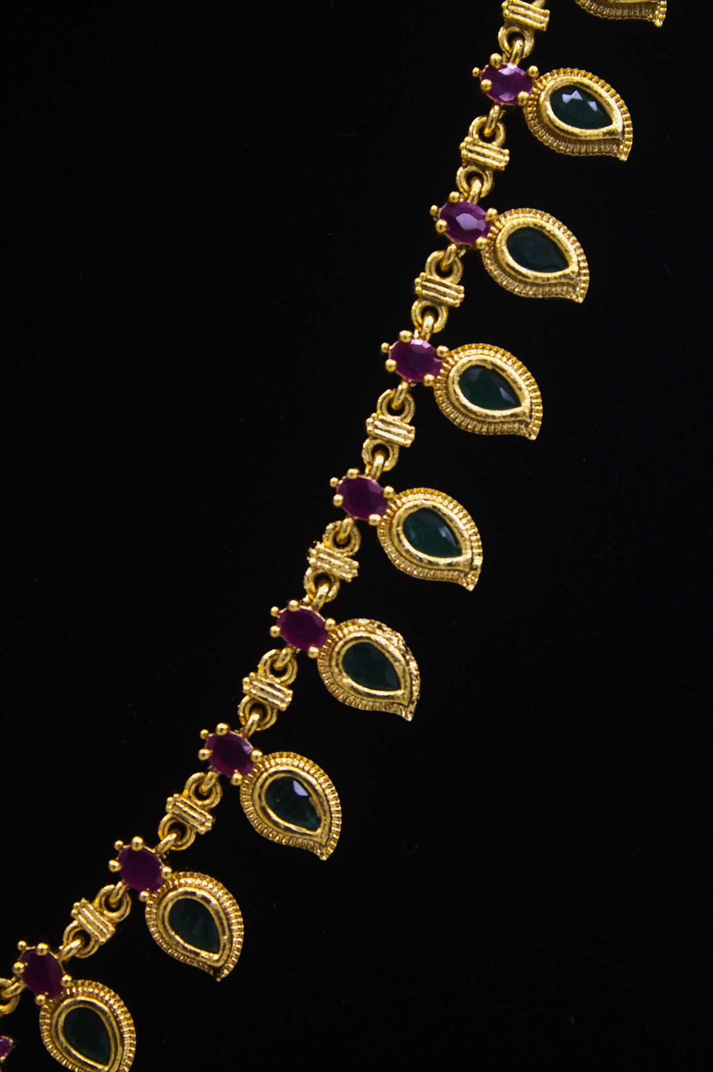 "Traditional Gold-Plated Manga Mala Necklace Set with Earrings" Product code-6343