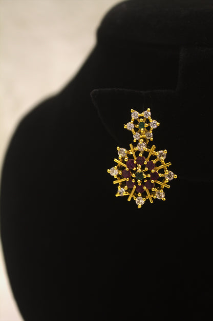 “Elegant Starburst CZ Necklace & Earring Set” Product code-6012