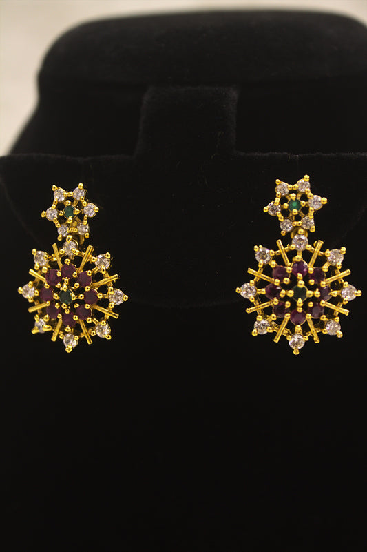 “Elegant Starburst CZ Necklace & Earring Set” Product code-6012