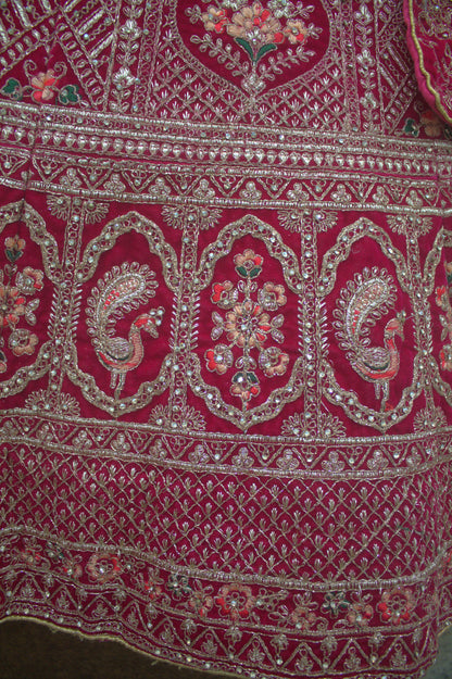 "Pink Embroidered Bridal Lehenga Choli with Intricate Gold Threadwork & Matching Net Dupatta" Product code-1112