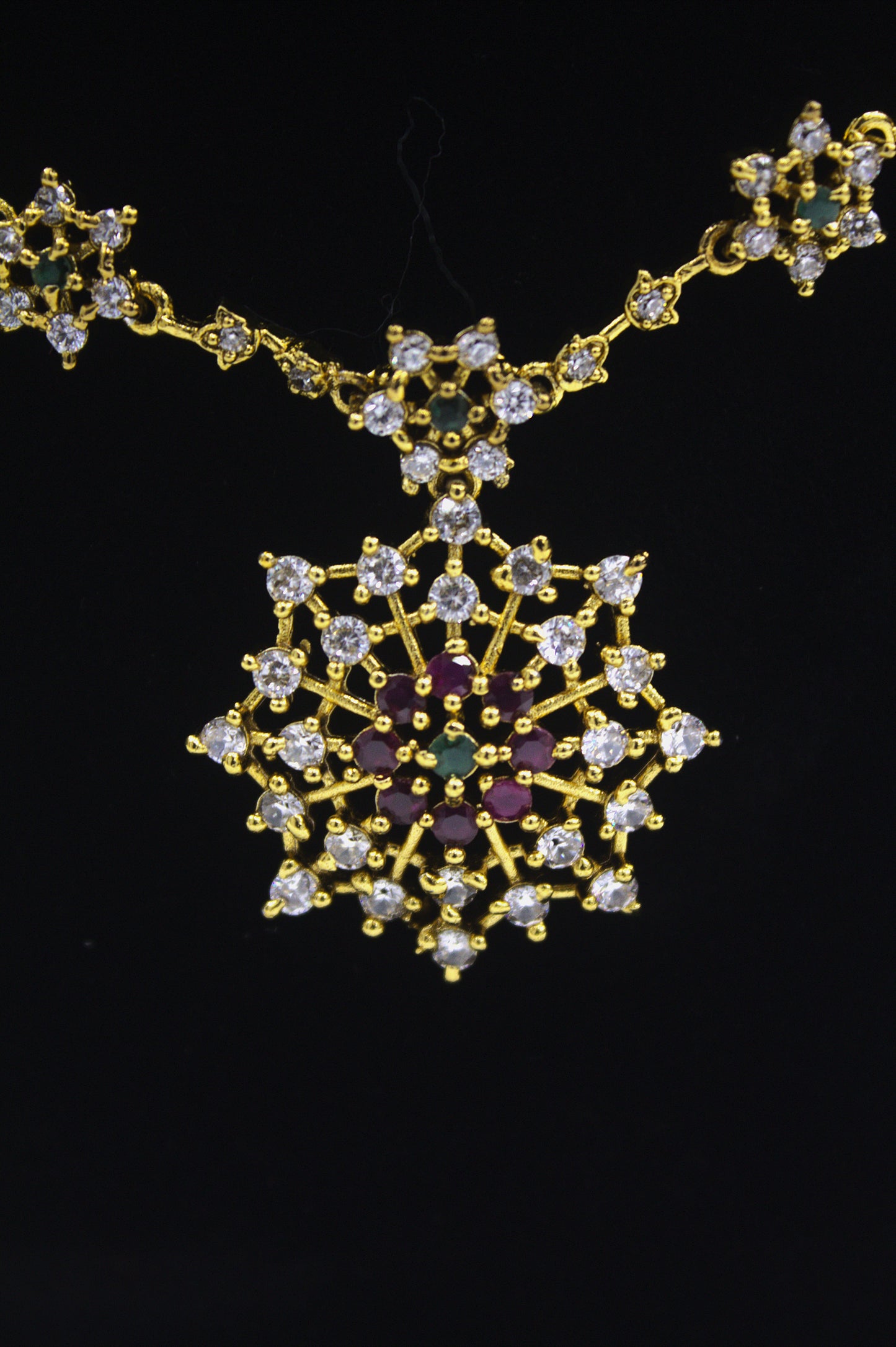 “Elegant Starburst CZ Necklace & Earring Set” Product code-6012