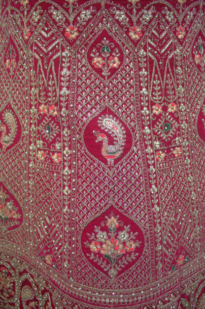 "Pink Embroidered Bridal Lehenga Choli with Intricate Gold Threadwork & Matching Net Dupatta" Product code-1112