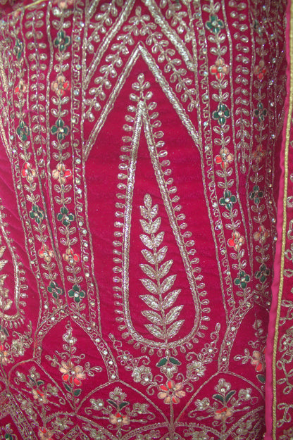 "Pink Embroidered Bridal Lehenga Choli with Intricate Gold Threadwork & Matching Net Dupatta" Product code-1112