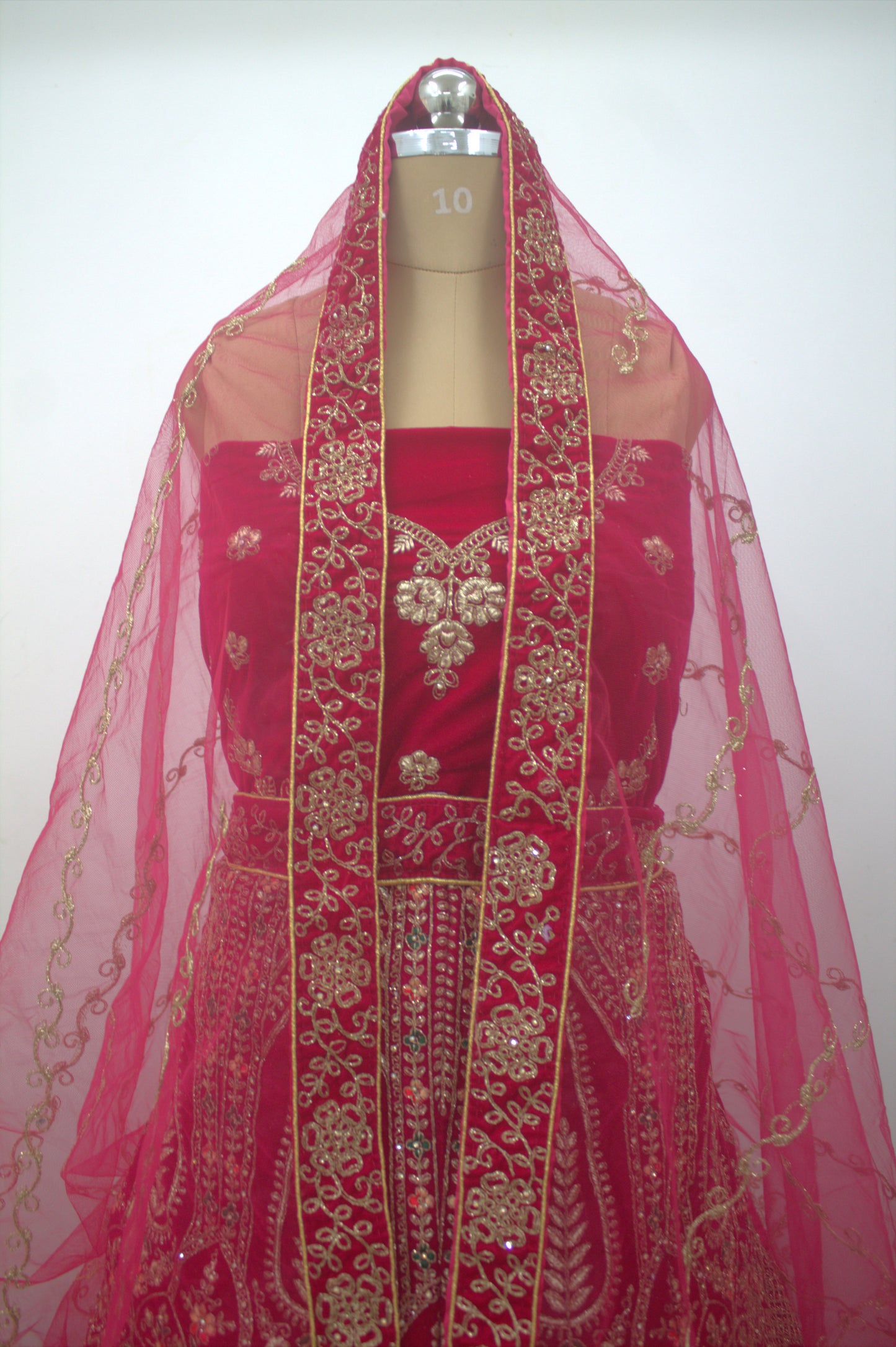 "Pink Embroidered Bridal Lehenga Choli with Intricate Gold Threadwork & Matching Net Dupatta" Product code-1112