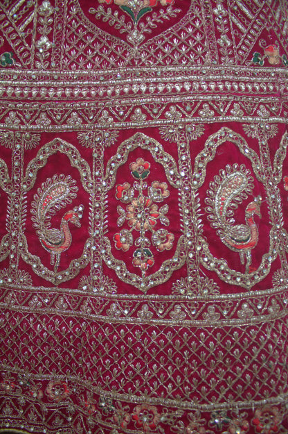 "Pink Embroidered Bridal Lehenga Choli with Intricate Gold Threadwork & Matching Net Dupatta" Product code-1112