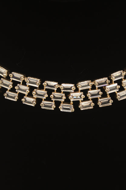 "Elegant Crystal Choker Necklace Set with Statement Earrings" Product code-6043
