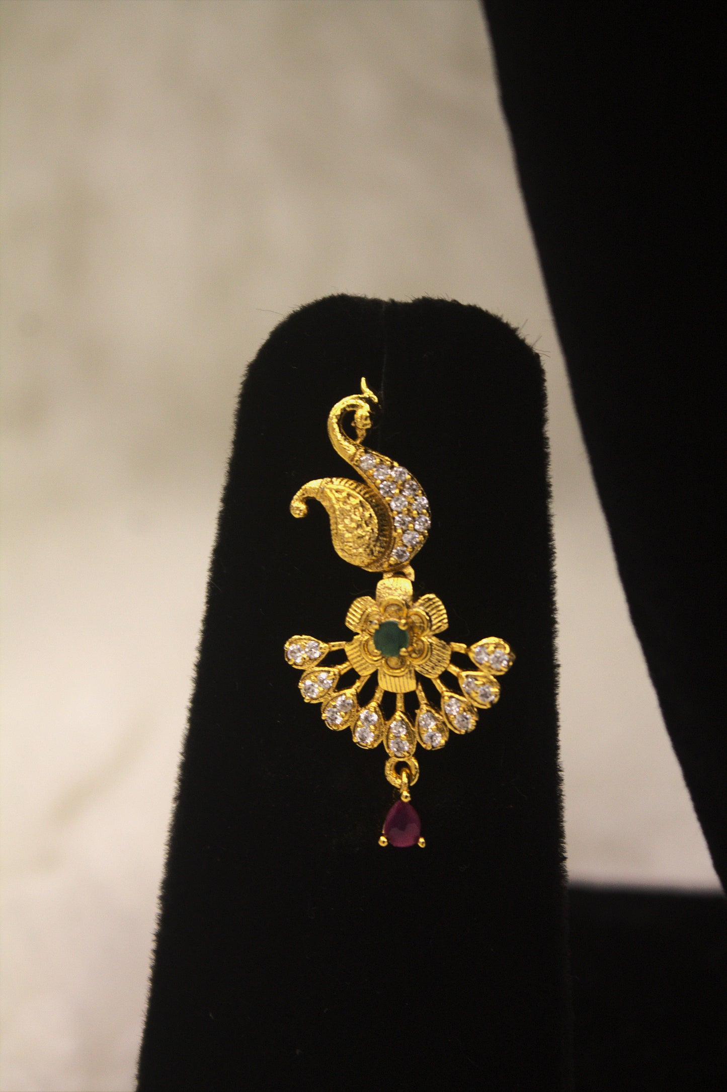 "Antique Peacock Design Gold-Plated Necklace Set" Product code-6036
