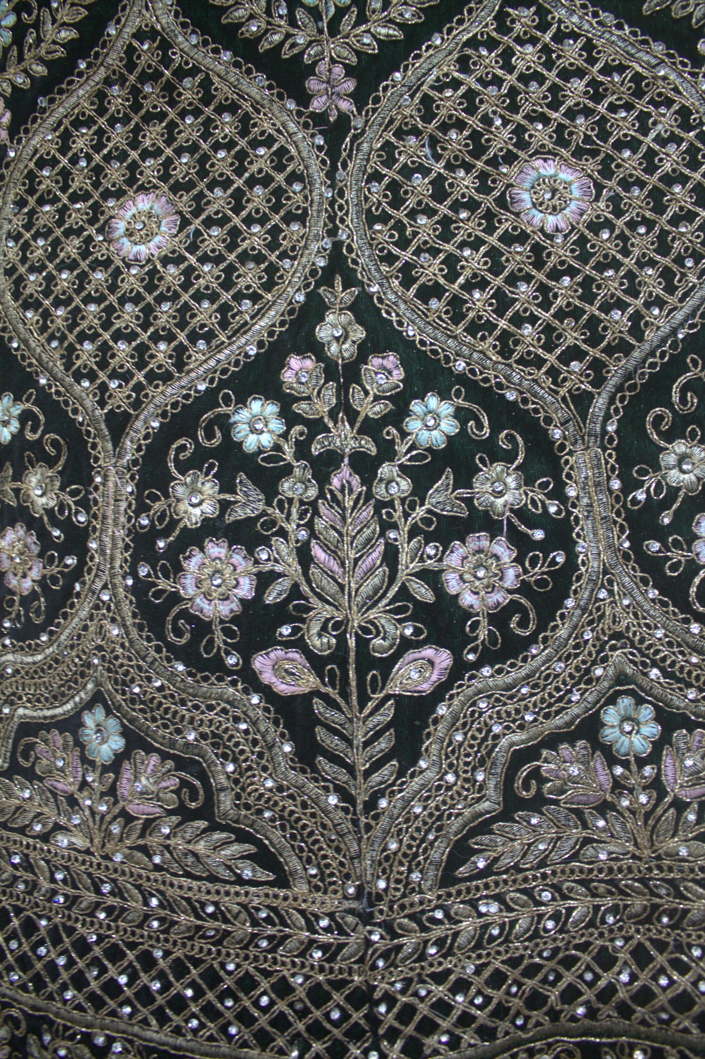 “Emerald Green Velvet Bridal Lehenga with Zardozi & Sequin Hand Embroidery” Product code-1082