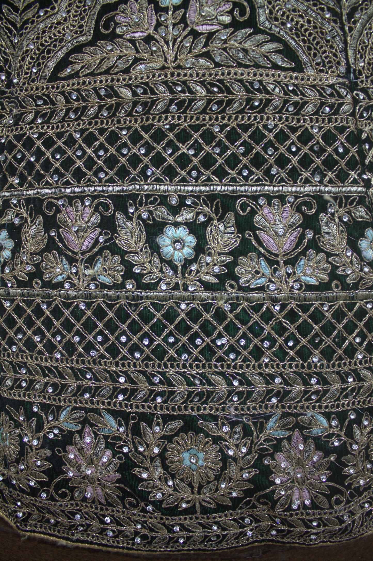 “Emerald Green Velvet Bridal Lehenga with Zardozi & Sequin Hand Embroidery” Product code-1082