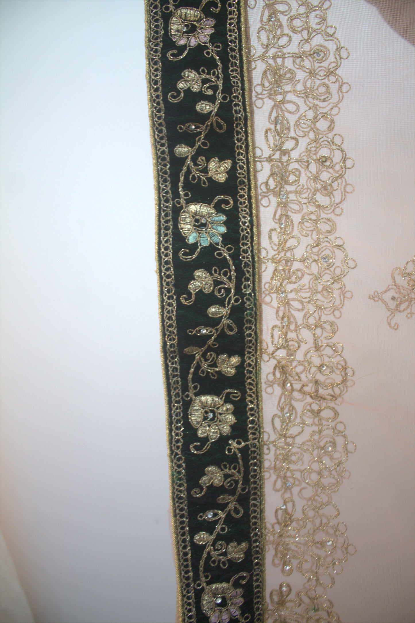 “Emerald Green Velvet Bridal Lehenga with Zardozi & Sequin Hand Embroidery” Product code-1082