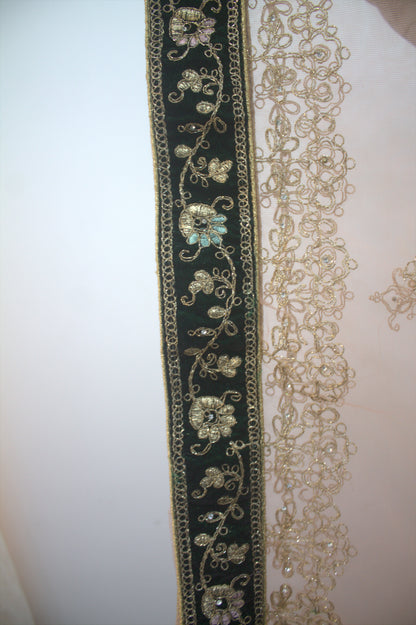 “Emerald Green Velvet Bridal Lehenga with Zardozi & Sequin Hand Embroidery” Product code-1082