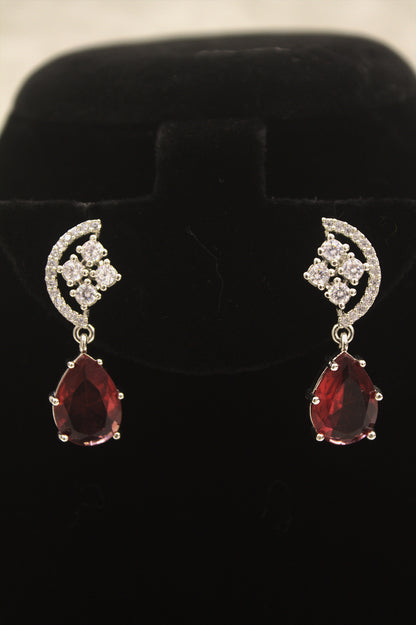 “Crimson Elegance Ruby Drop Necklace Set” Product code-6027