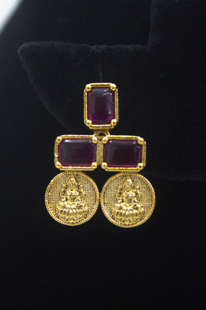 "Antique Temple Jewelry Coin Necklace & Earring Set" Product code-6326