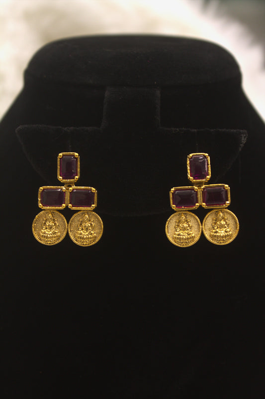 "Antique Temple Jewelry Coin Necklace & Earring Set" Product code-6326