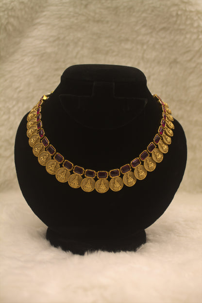 "Antique Temple Jewelry Coin Necklace & Earring Set" Product code-6326